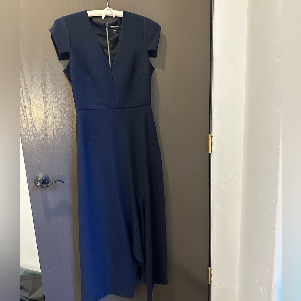 Rouland Mouret Kinglake Ashmmetric Crepe Maxi Dress US 8